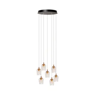 Lucide Berliane - Hanglamp - Ø 39 Cm - Led Dimbaar - 7x4W 2700K - Met Vervangbare Led-module - Transparant | Essential