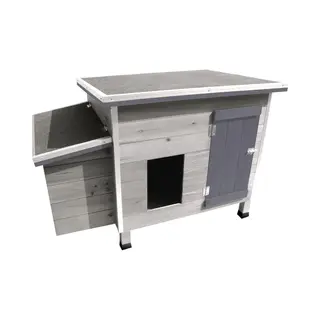 Flamingo Kippenhok Ginger Cottage - 100 X 79 X 64 Cm - Grijs Houten Hok Met Legnest En Buitenren - Duurzaam, Ruim En Stijlvol