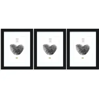 Deknudt Frames Fotowand - 3 Zwarte Fotolijsten - Foto 13x18/20x30 - Met Passe-partout