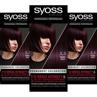 Syoss - Haarverf - 3_3 - Trendy Violet - 115ml X 3