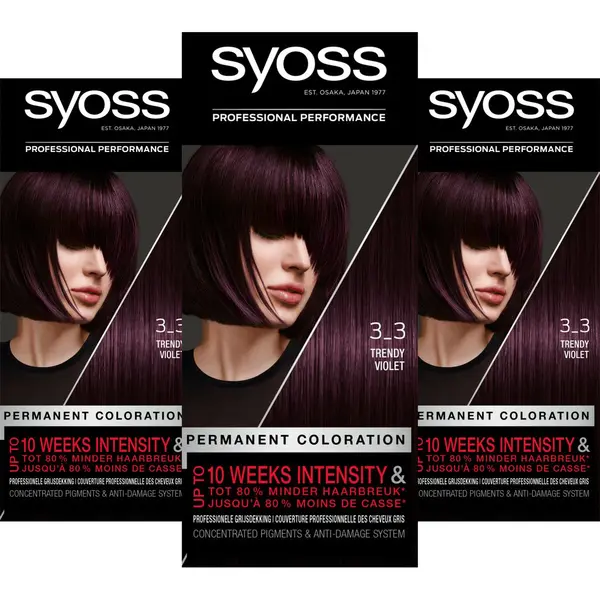 Syoss - Haarverf - 3_3 - Trendy Violet - 115ml X 3 thumbnail