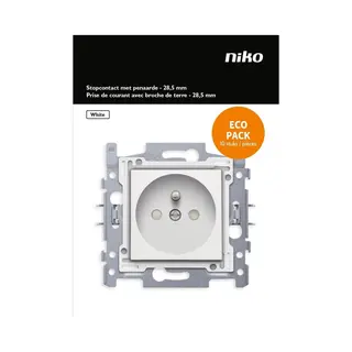 Niko, Stopcontacten, Original Weiss Gebaut -In -Sockel - Penaarde - Single - 10 Stück