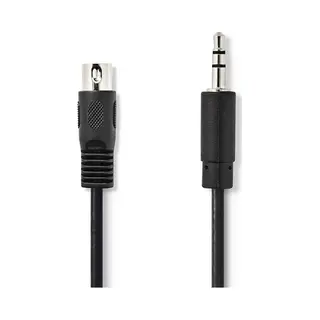 Nedis CAGL20100BK20 audio kabel 2 m Din (5-pin) 3.5mm Zwart