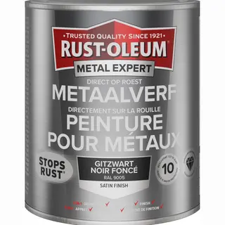 Rust-Oleum MetalExpert Zijdeglans - Ral 9005 Gitzwart - 250ml