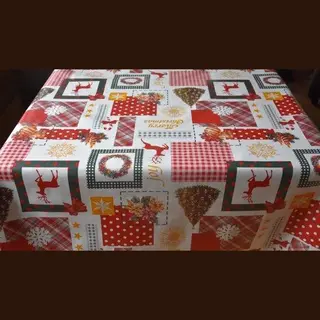 Pvc Tafellaken - Tafelkleed - Tafelzeil - Kerstmis - Feestdagen - Opgerold Op Koker - Geen Plooien - Duurzaam - 140 Cm X 300 Cm - Merry Christmas