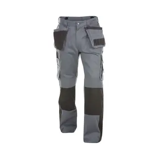Dassy Seattle Women Zweifarbige Arbeitshose Mit Holstertaschen & Kniepolstertaschen Für Damen, Zementgrau/schwarz, Schrittlänge Standard, Größe 36