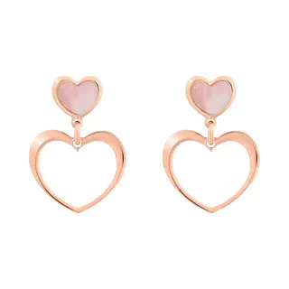 Orphelia 'Mada' Womens 925 Sterling Silver Drop Earrings - Rose Zo-7389 - One Size