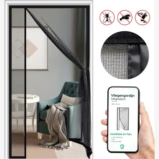 Unwanted Guests Magnetisch Vliegengordijn - Horgordijn - Vliegengordijn Met Magneetsluiting - Premium Glasvezel Kwaliteit - Voor Nieuwbouw En