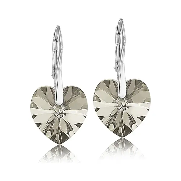 Montebello Oorbellen Noor HZ110 - Swarovski Hart - 925 Zilver Gerhod. - Ø14mm - 30mm thumbnail