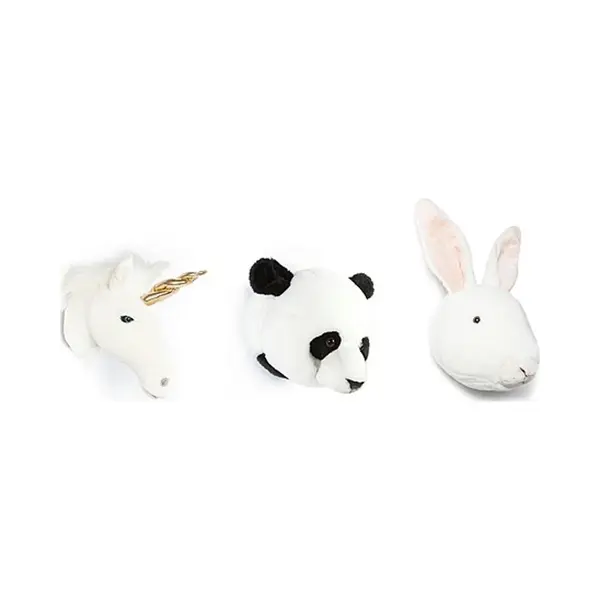 Wild&Soft Babykameraccessoires - Mini Dierenkoppen - Wit thumbnail