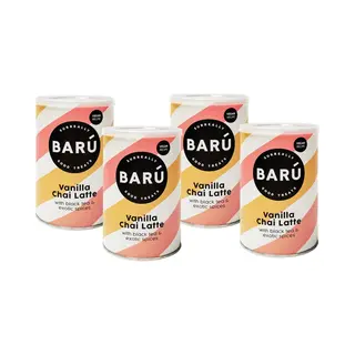 Barú Vanilla Chai Latte – Packung 4 X 250 G – Instant-Zubereitung Mit Schwarztee, Vanille & Gewürzen – Vegan, Natürlich, Ohne Künstliche