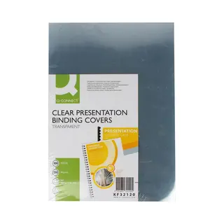 Q-Connect KF32120 binding cover A4 Polyvinyl chloride (Pvc) Transparant 100 stuk(s)