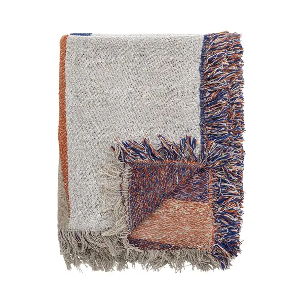 Bloomingville Hochwertige Tagesdecke 160 X 130 Cm – Vielseitige Kuscheldecke Aus Recycelter Baumwolle, Ideal Als Sofadecke Oder Für Bett Und thumbnail