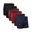 Zwart/Rood/Marineblauw - 6 pack