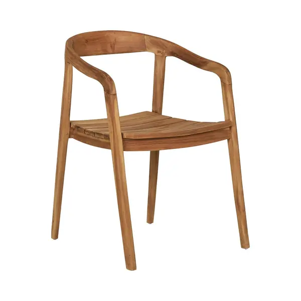 House Nordic Eetkamerstoel Otero - Teak - Scandinavisch Design Met Armleuningen - Naturel (2 Stuks) thumbnail