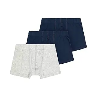 Name It Jungen Nkmtights 3p Noos Unterhose, Grey Melange /Pack, w/ 2xdark Sapphire, 134 Eu