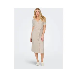 Only Midi-jurk - Onlsiesta Ss Lin Bl Shirt Dress Pnt Noos - Xs Tot Xl - Voor Vrouwen - Beige
