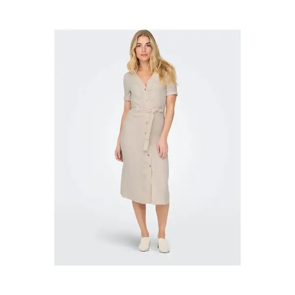 Only Damen Onlsiesta Ss Linen Bl Shirt Dress Pnt, Moonbeam, M thumbnail