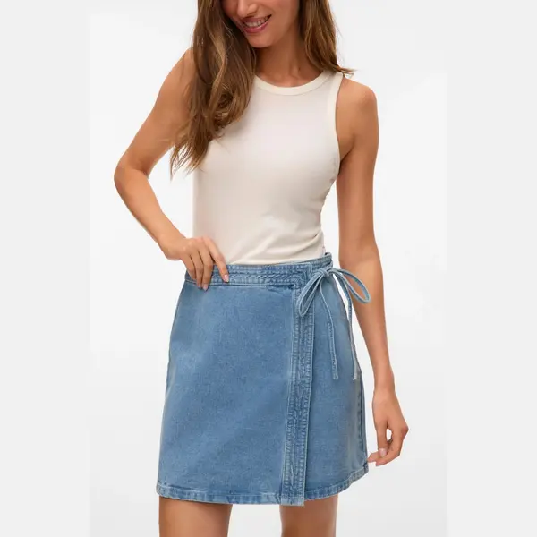 Vero Moda Jeansrock "Vmliza Mr Short Denim Wrap Skirt Ga Noos" Baumwollmischung thumbnail