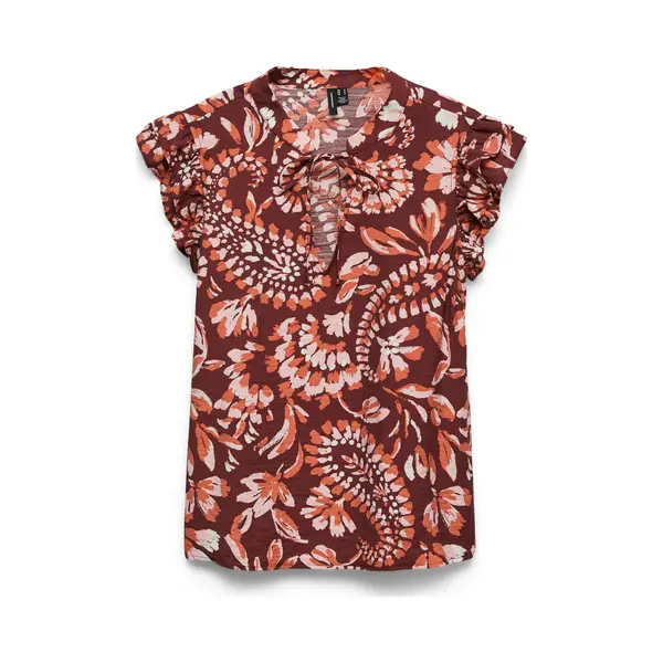 Vero Moda Blouse 'Vmnellie Carla' Kreeft / Rosé / Bordeaux / Wit thumbnail