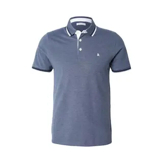 Jack & Jones Shirt 'Jjepaulos' Marine / Blauw Gemêleerd / Wit