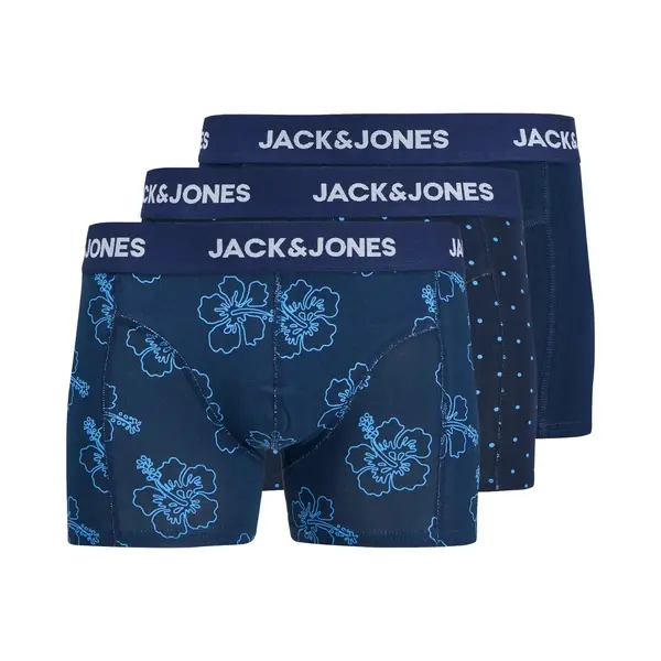 Jack & Jones Heren Boxershorts Trunks Jacanthony Print 3-Pack Blauw - Xxl thumbnail
