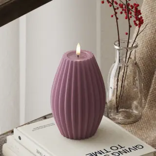 Deluxe Homeart Led Kaars Purple Stripe 10 X 15 Cm