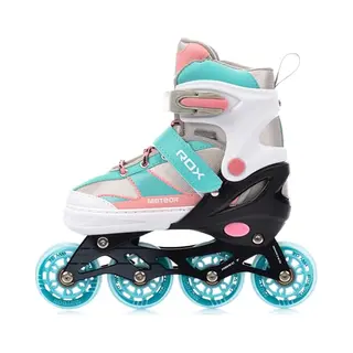 Meteor Inlineskates Voor Kinderen, Jongeren En Volwassenen, Ideaal Voor Jongens En Meisjes, In Grootte Verstelbaar (Rox Light Blue/Pink, M)