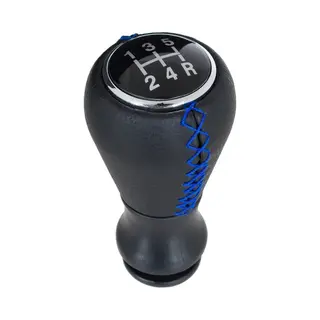 Modecar Peugeot 206/206+ - Zwarte Lederen Versnellingspook - Blauwe Stiksels - 5 Versnellingen