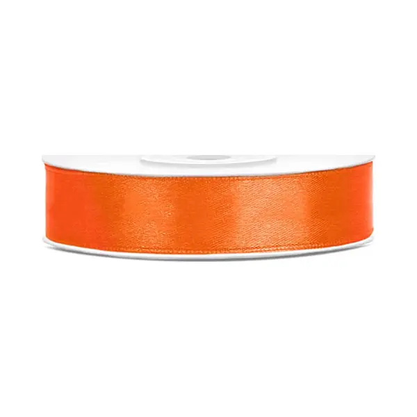 PartyDeco 25m Satinband Satin Geschenkband Orange 12mm Breit thumbnail