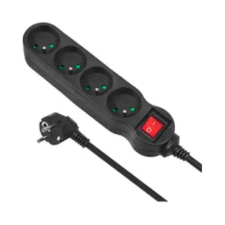 Maclean MCE181 power uitbreiding 3 m 4 Ac-uitgang(en) Binnen Zwart