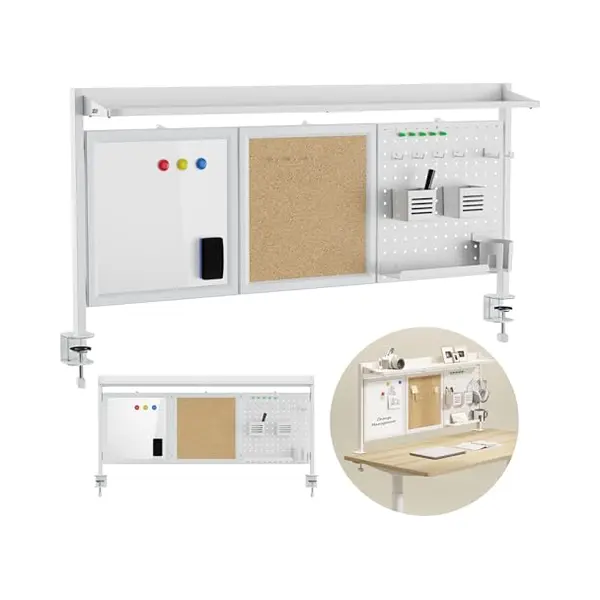Ergo Office - Bureauverdeler / Organizer, Max. Belasting 10kg, Wit En Kurkplaat, Breedte 1250mm, Wit, Er-300 W thumbnail