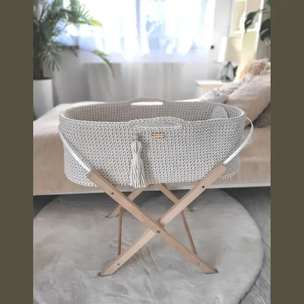 My Sweet Baby Moses Mand Boho Handgemaakt Met Standaard - Crft Me thumbnail