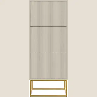 Selsey - Veldio - Drie-laags Schoenenkast - Gouden Poten - 50 Cm - Grijsbeige