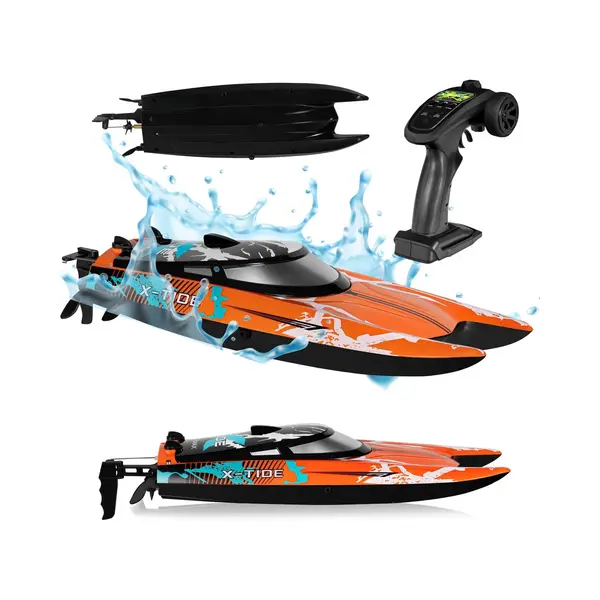 Overmax X-Tide Ferngesteuertes Rc-Speedboat Rennboot Mit Led 25 Km/h 1200 MAh Akkus 34 Minuten Spaß Geschwindigkeitsregulierung Reichweite Bis Zu 100 thumbnail