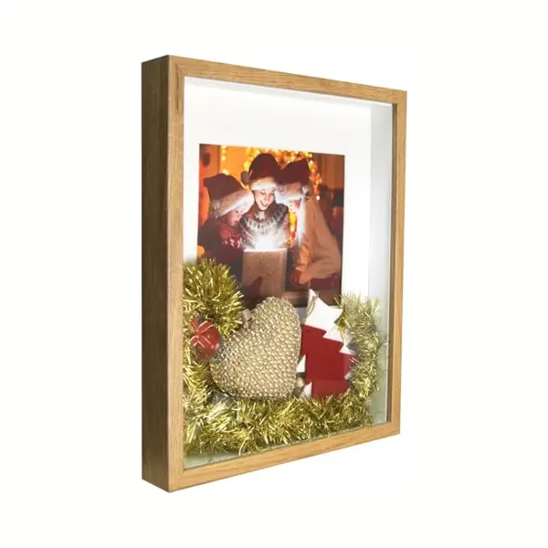 Bd Art Box 3D 21x30 Cm Objektrahmen Bilderrahmen, Rechteckig Eiche Zum Befüllen, Tiefer Für Objekte, Suvenirs 3 Cm, Für Wandbehang Oder Desktop thumbnail