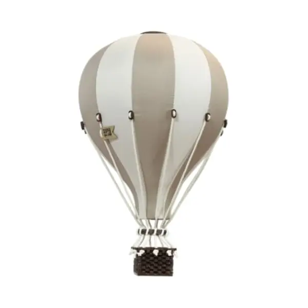Super Balloon – Heißluftballon Deko – Groß – Handgefertigt In Polen – Geschenkidee – Beige Und Ecru thumbnail