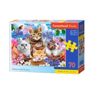 Castorland Kittens with Flowers - 70pcs