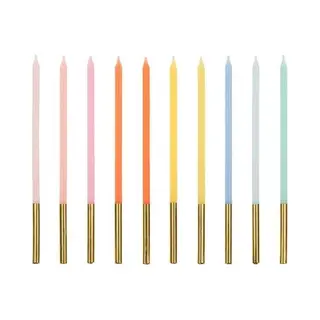 PartyDeco Geburtstagskerzen 14 Cm | 10 Stk. - Bunt