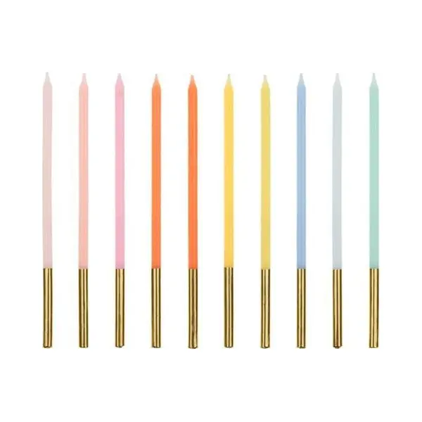 PartyDeco Geburtstagskerzen 14 Cm | 10 Stk. - Bunt thumbnail