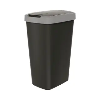 Prosperplast - Prullenbak / Afvalbak 45L - Zwart Met Grijs Frame