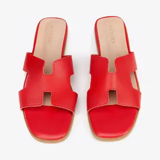 Wittchen - Leren H-vormige Sandalen - Rood - Natuurlijke Leren - Open Teen