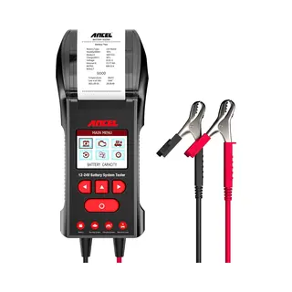 Ancel Batterietester Mit Drucker, Batterie Zubehör, Schwarz, Rot