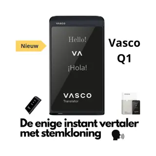 Vasco Electronics Vasco Q1 Phantom Black Ai Vertaler Nieuw 2025 De Enige Instant Translator Met Stemkloning Telefoongesprekken En Handsfree Modus Gratis Internet Foto