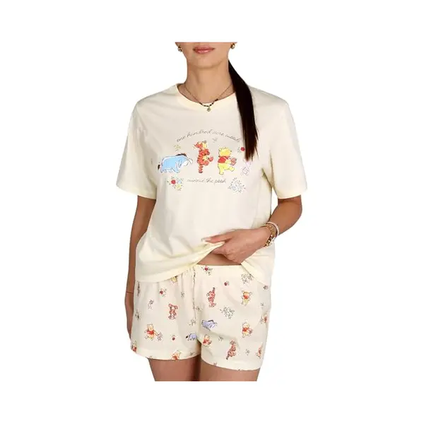 sarcia.eu Disney Damen-Zweiteiler-Pyjama, Kurzärmelig, (Winnie Puuh, Minnie Mouse, Findet Nemo, Stitch) 100% Baumwolle (De/Nl/Se/Pl, Alphanumerisch, Xxl, thumbnail