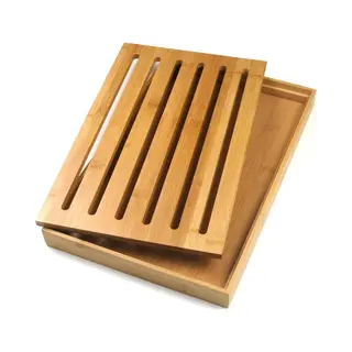 Kinghoff 1217 Brood Snijplank - Bamboe - Kruimelbak - 37x23, 5x3cm