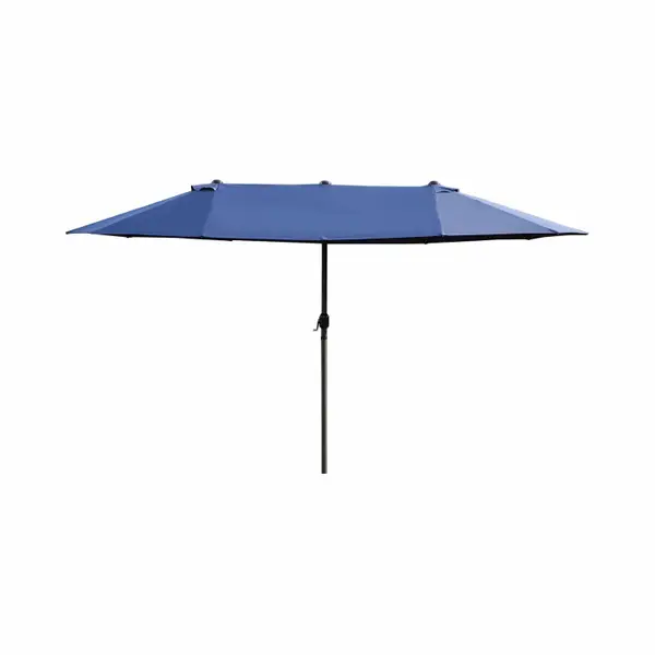 4goodz Duo-parasol 460x270 Cm - Brede Xl Parasol - Donkerblauw thumbnail