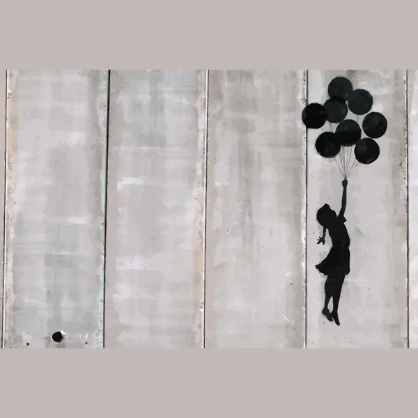 HouseOfArt Banksy Flying Balloons Girl Canvas Print thumbnail
