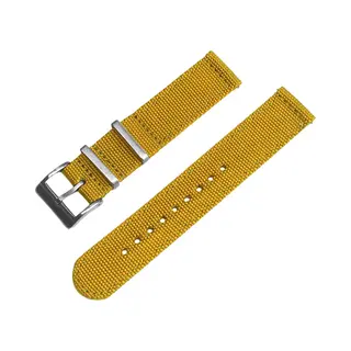Natos.com Canvas Like Nylon Two Piece Nato Strap - Makkelijk Zelf Te Verwisselen Horlogeband - Mostergeel 19mm