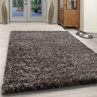 Muratap Tapijtenloods Rainbow Soft Shaggy Hoogpolig Vloerkleed Taupe- 160x230 Cm